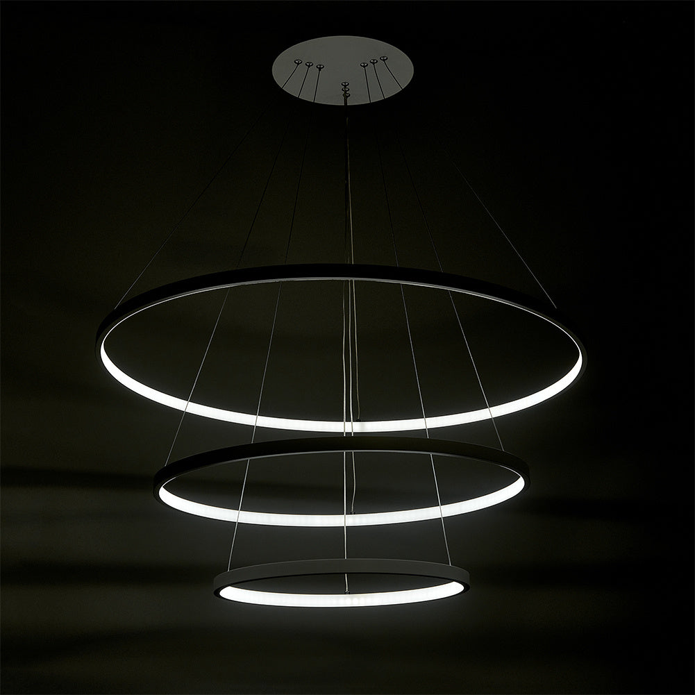 Modern 3 Circle Shape LED Chandelier Ceiling Light , 20+40+60CM Cool White