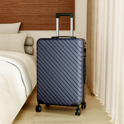 Blue 24 inch Lightweight Hardside Travel Suitcase with Wheels