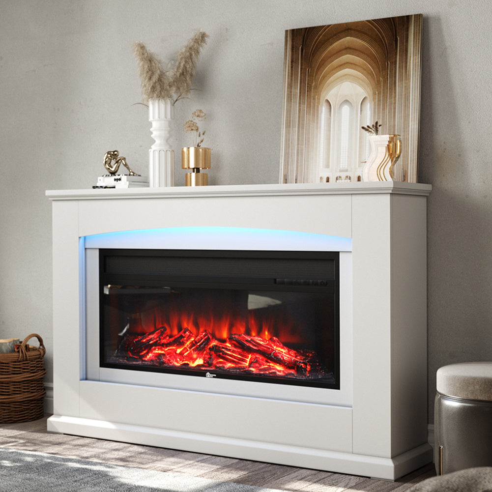 Electric Fireplace Insert Heater with LED Surround