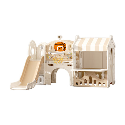 Brown Toddler Slide Climber Playhouse Combo For Outdoor Indoor Playground