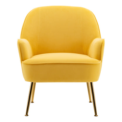 Leisure Velvet Armchair, Yellow