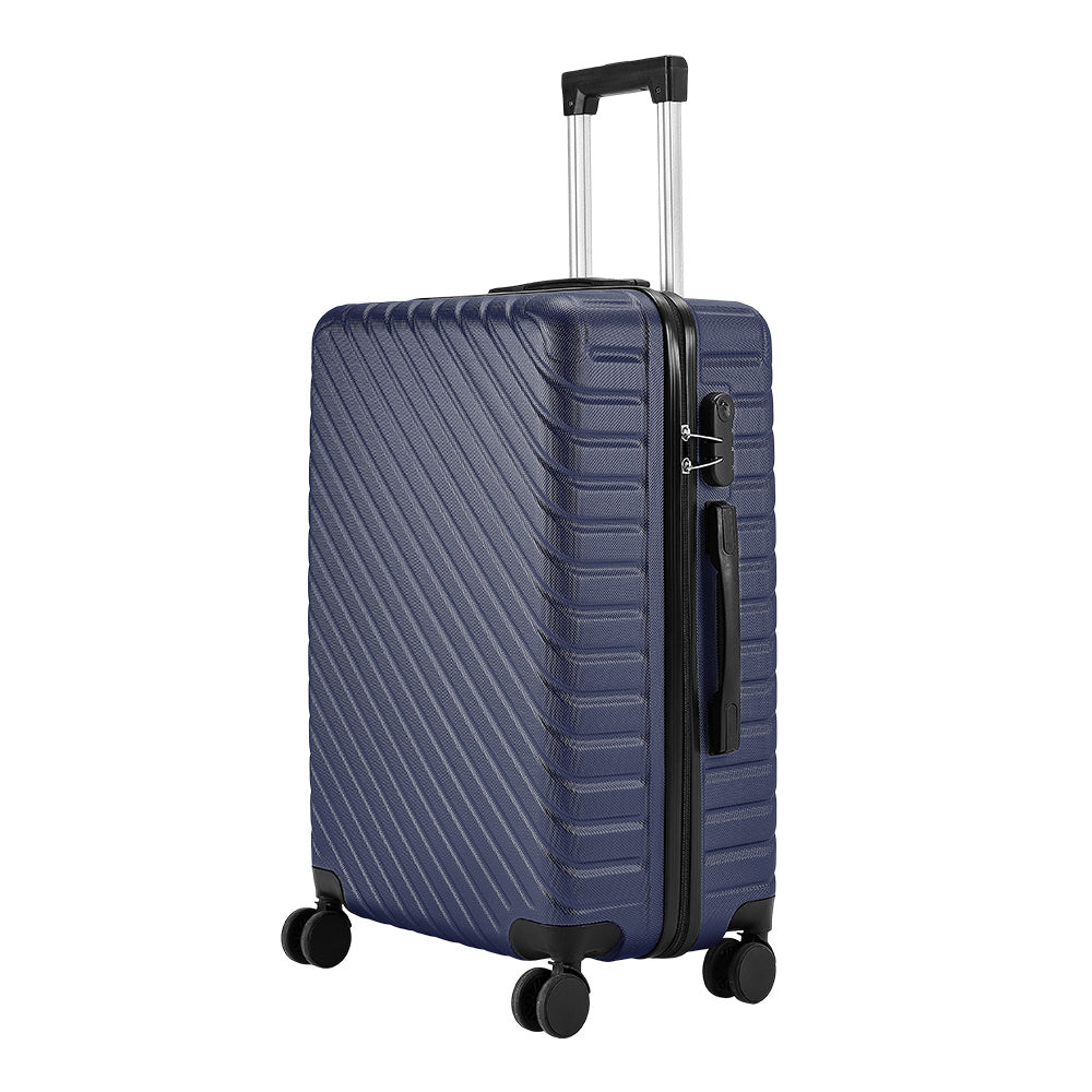 Blue 24 inch Lightweight Hardside Travel Suitcase with Wheels