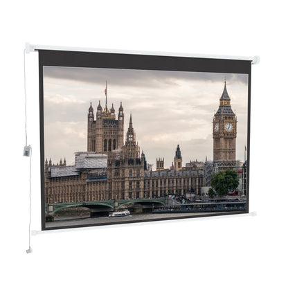 100 Inch Electric Projector Screen Matte White HD for Home Cinema