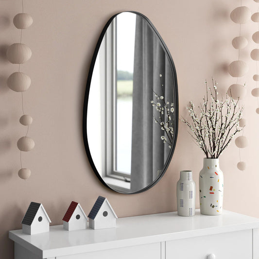 Irregularly Shaped Metal Framed Wall Mirror Decorative