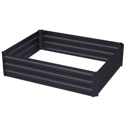 Charcoal Black 120cm W Galvanized Steel Raised Garden Bed Planter Box