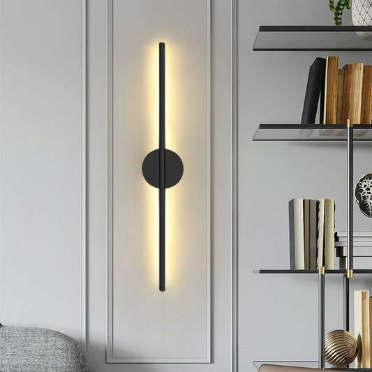 L60cm Minimalistic LED Linear Wall Sconce Black Warm Light