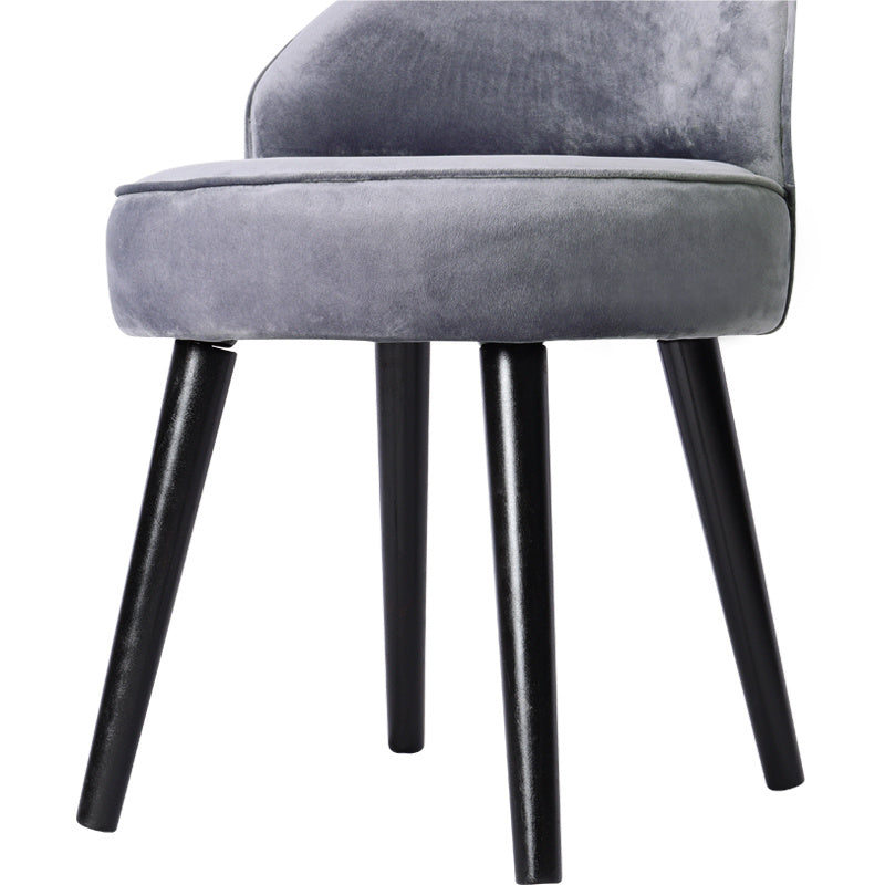 Velvet Dressing Table Stool, Light Grey