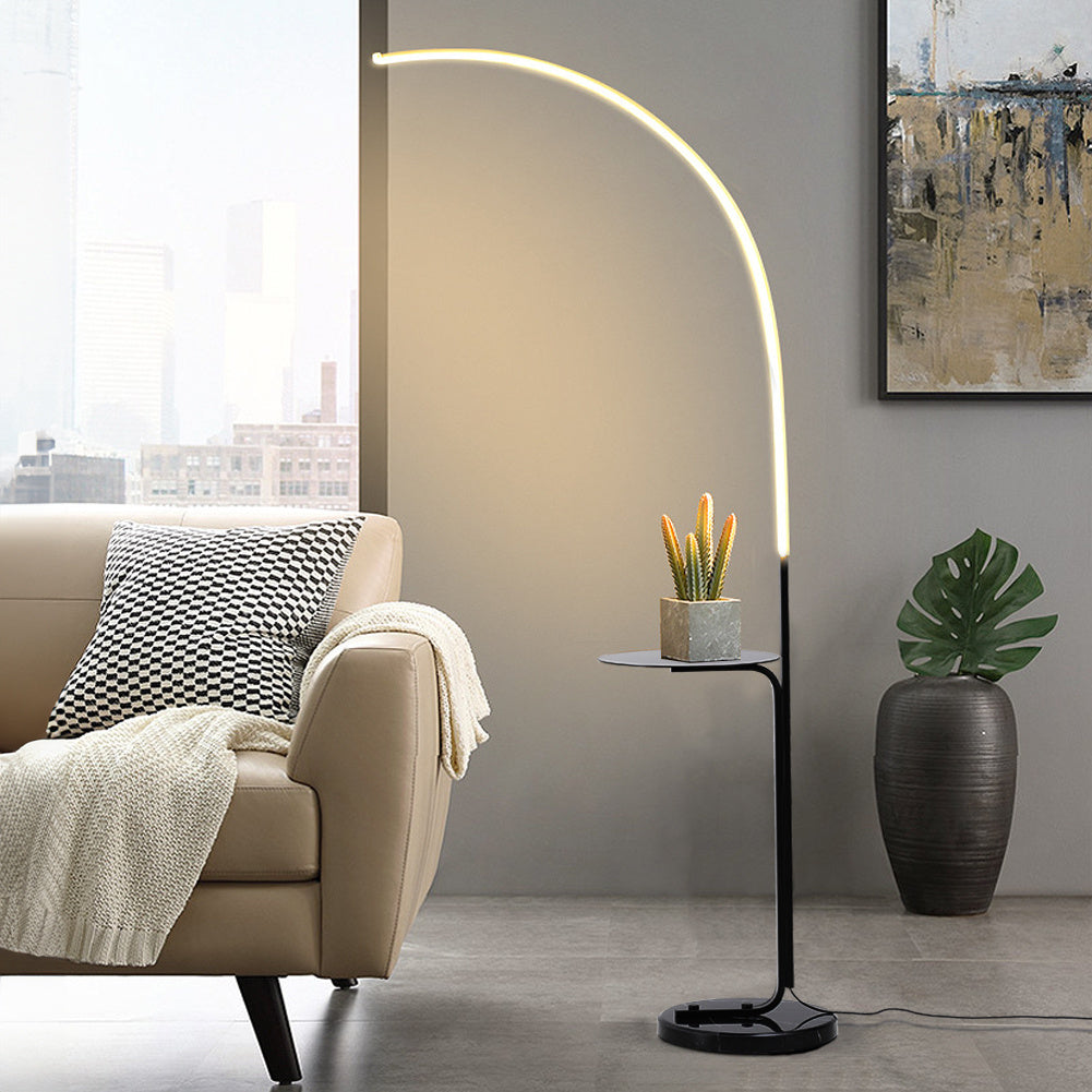 Black Modern Minimalist LED Arc Floor Lamp