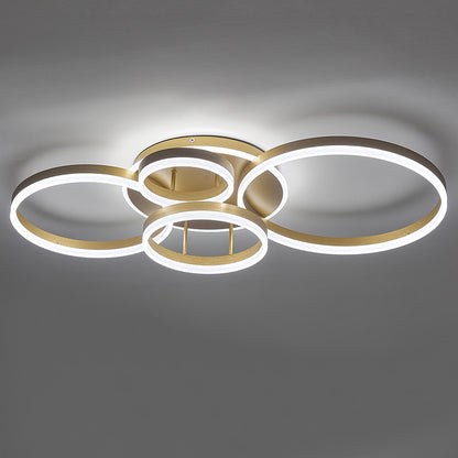 Modern Round LED Chandelier Ceiling Light  5 Circle Cool White