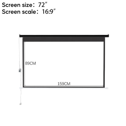 72 Inch Black 16:9 Electric Motorized Projector Screen with Remote