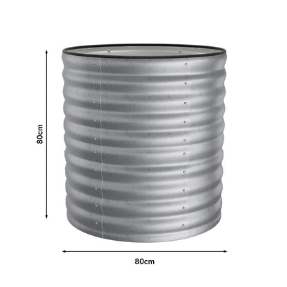 Silver 80cm Round Galvanized Steel Raised Garden Bed