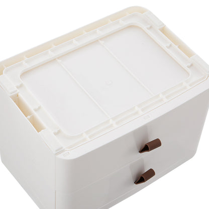 28cm H White Desktop Plastic Three Tier Drawer Organizer