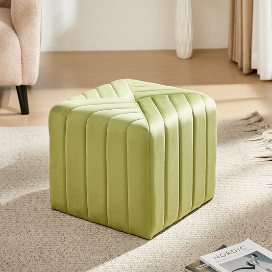 Upholstered Velvet Ottoman Footstool