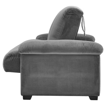 Grey Comfort Sleeper Sofa Bed With 2 Pillows