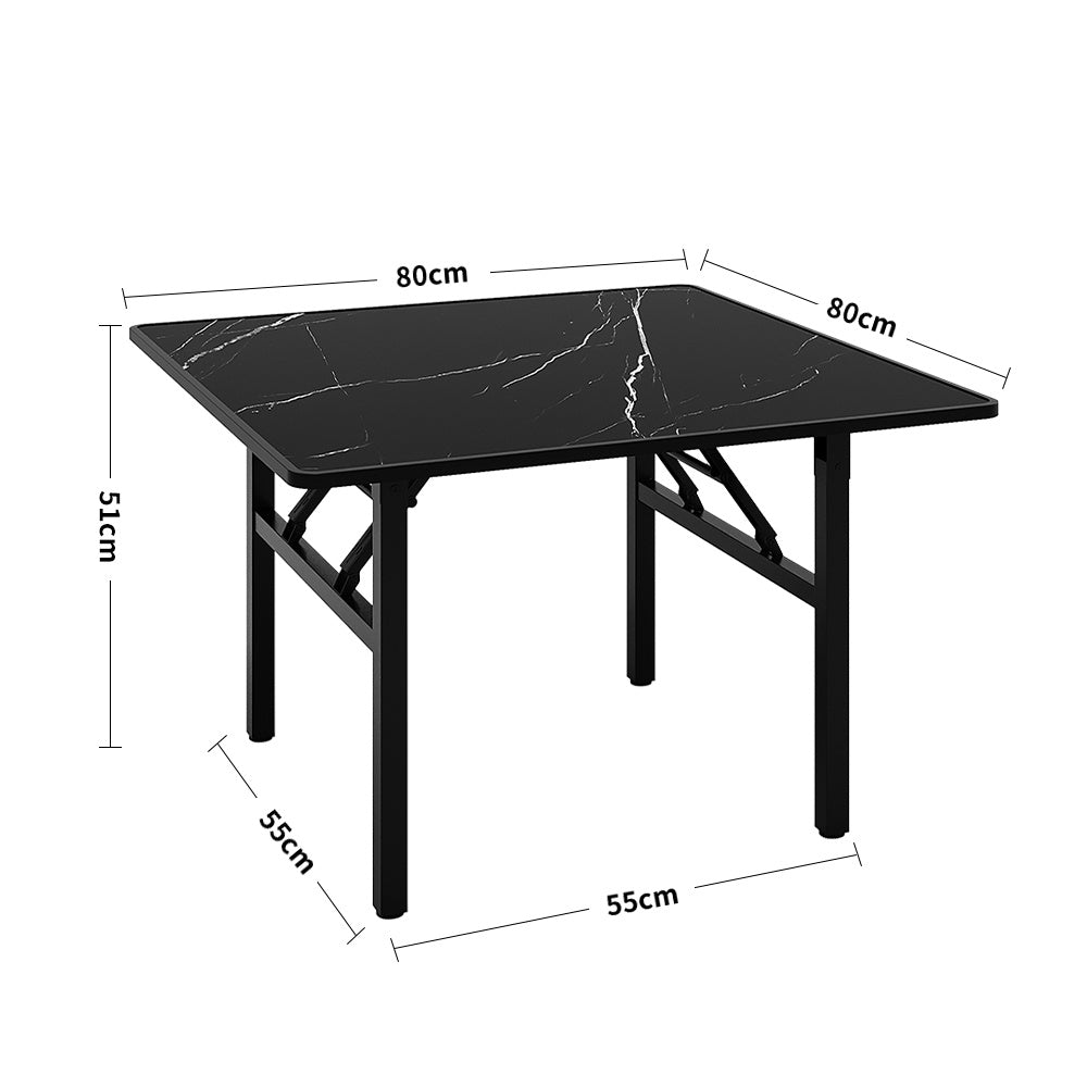 Square Marble Effect 80cm Folding Coffee Table