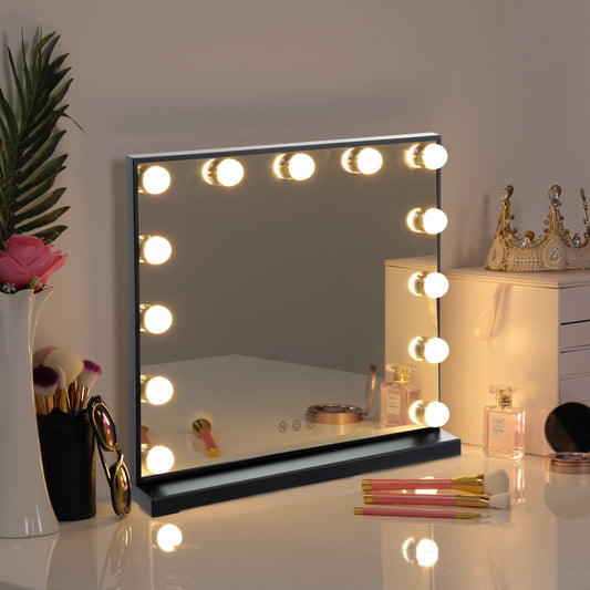 Black 52cm Rectangle LED Makeup Vanity Mirror