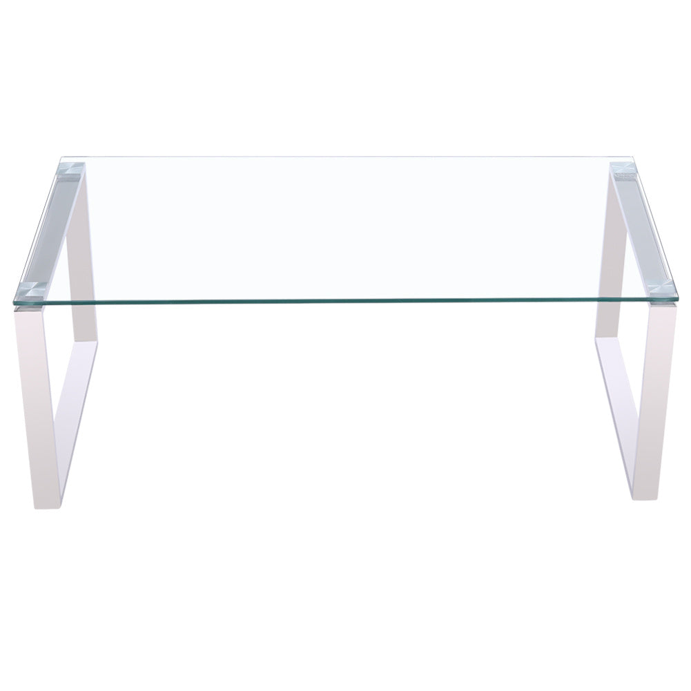 Widen Tempered Glass Console Table with Chrome Stainless Legs