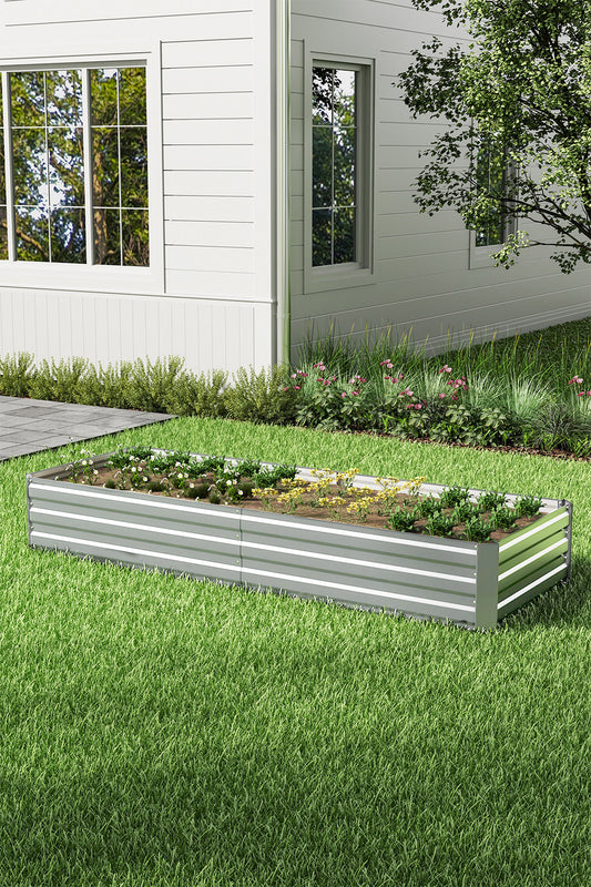 Outdoor Rectangular Metal Raised Garden Bed