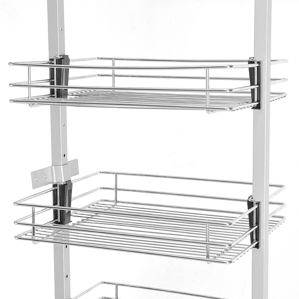 Tall and Narrow 6-Tier Metal Kitchen Pull-out Kitchen Cabinet Basket Shelf