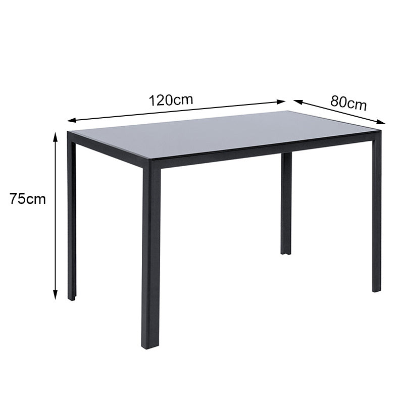 1.2M Black Glass Dining Table