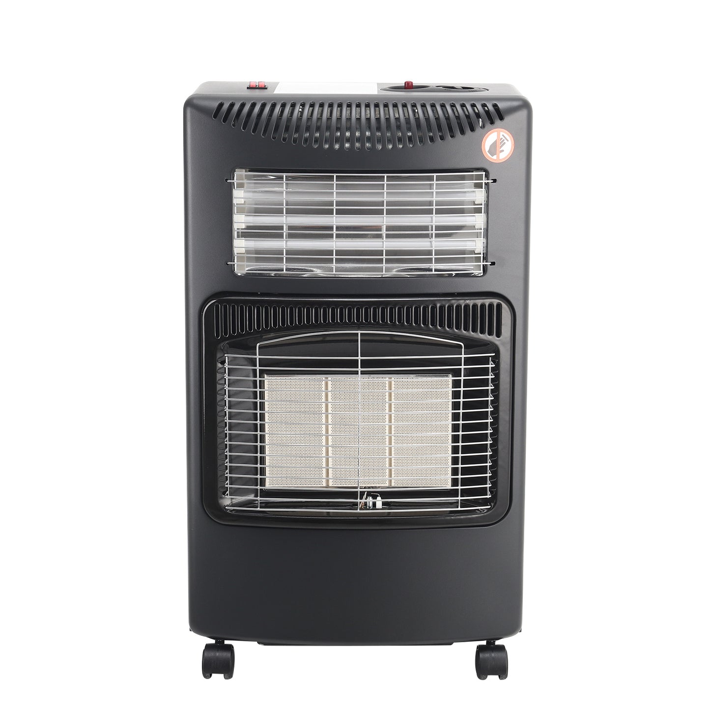 4.2kW Mobile Over Gas Space Heater, Black