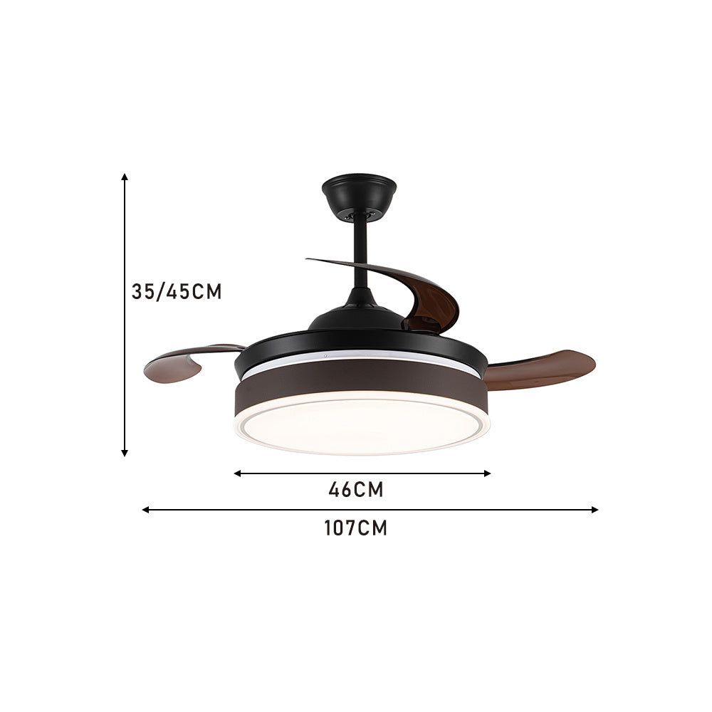 Modern Style Indoor Ceiling Fan with Light and Remote