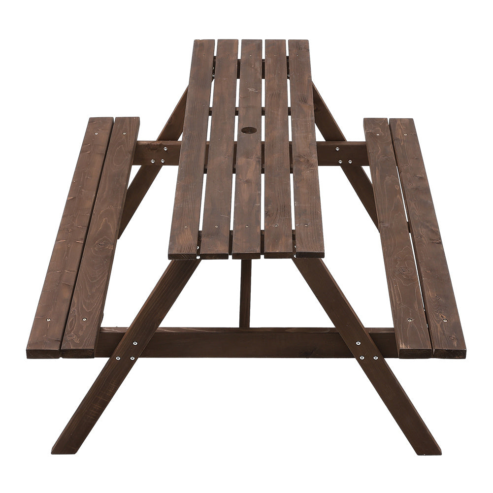 150cm Solid Wood Rectangle Picnic Table and Bench Set