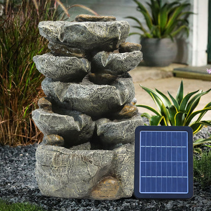 Solar Powered Outdoor Water Feature Waterfall