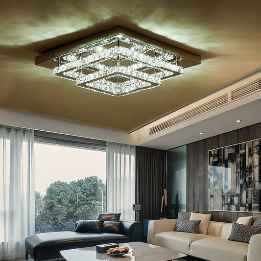 Modern LED Ceiling Light Crystal Chandelier Lamp 50CM Cool White