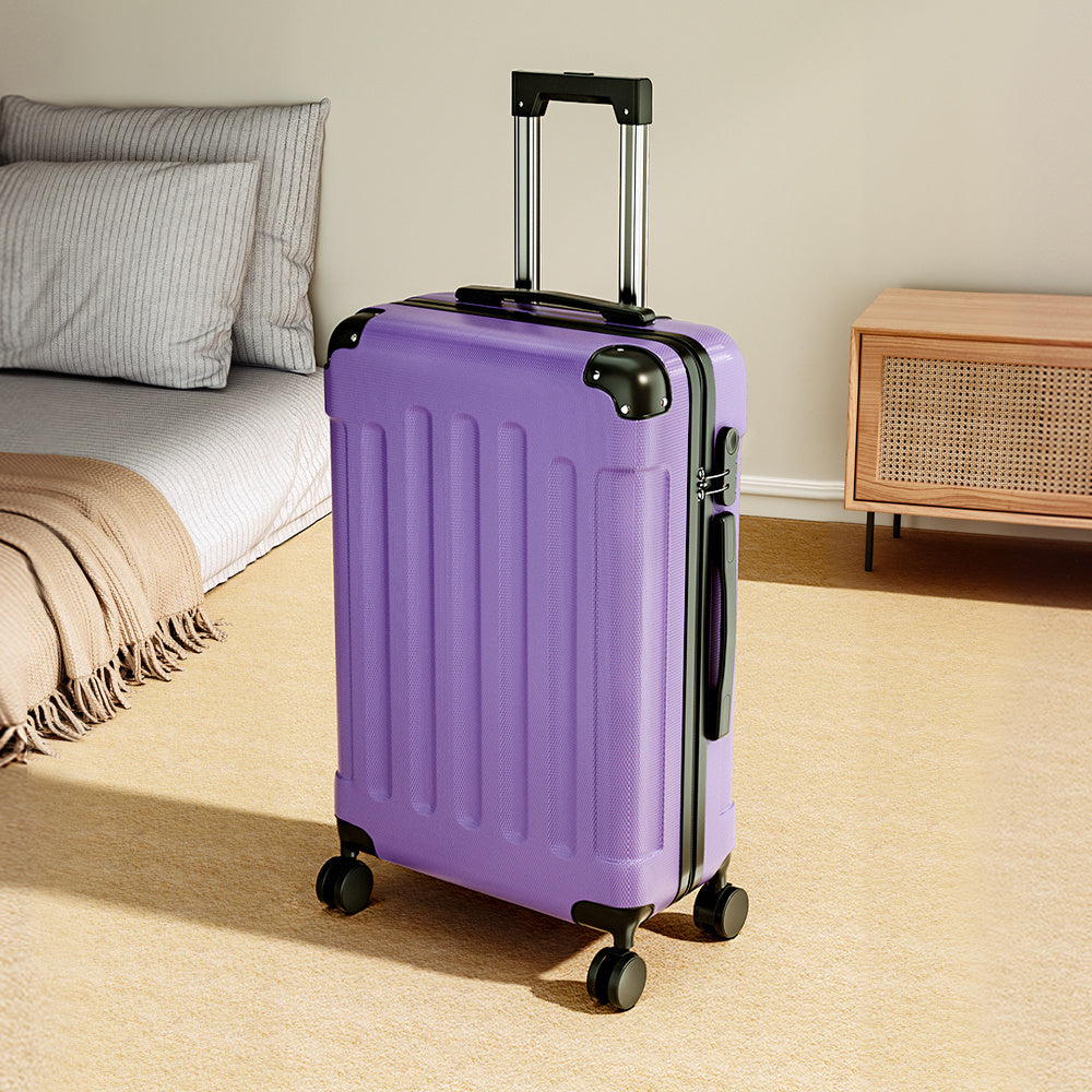 Purple 24 inch Hardside Travel Suitcase with Combination Lock