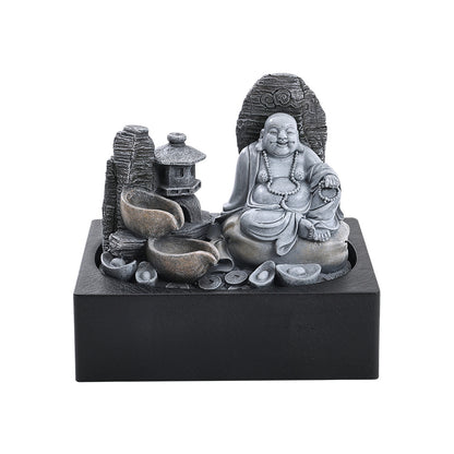 Tabletop Happy Sitting Buddha Fountain with LED Light