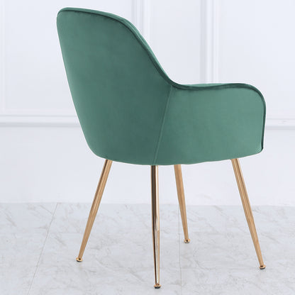 Set of 2 Velvet Dining Chairs with Pad Green