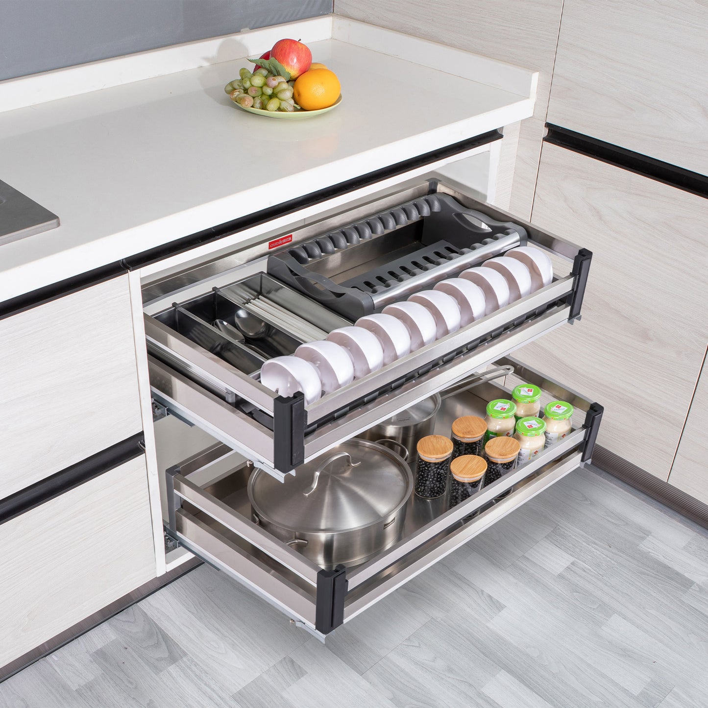 Stainless Steel 81.4cm Cabinet Pull Out Basket