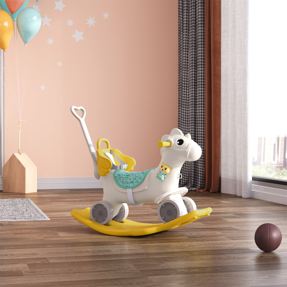 Yellow Kids Plastic Rocking Horse