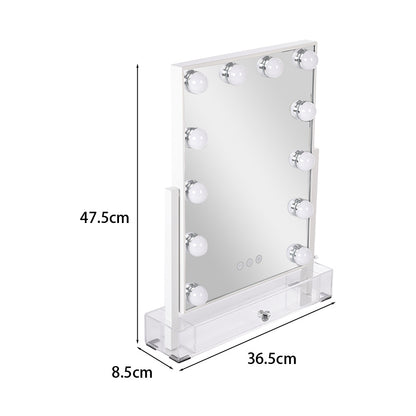 White Hollywood Vanity Makeup Mirror Dimmable with USB Port