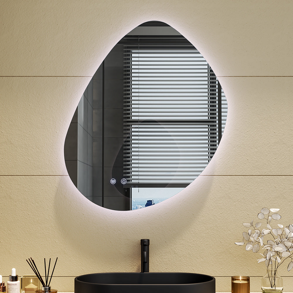 Contemporary Unframed Non-Regular LED Wall Mirror 70x60