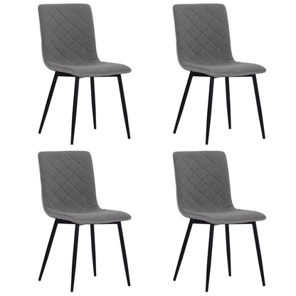 Set of 4 Padded Linen Accent Dining Chairs, Grey