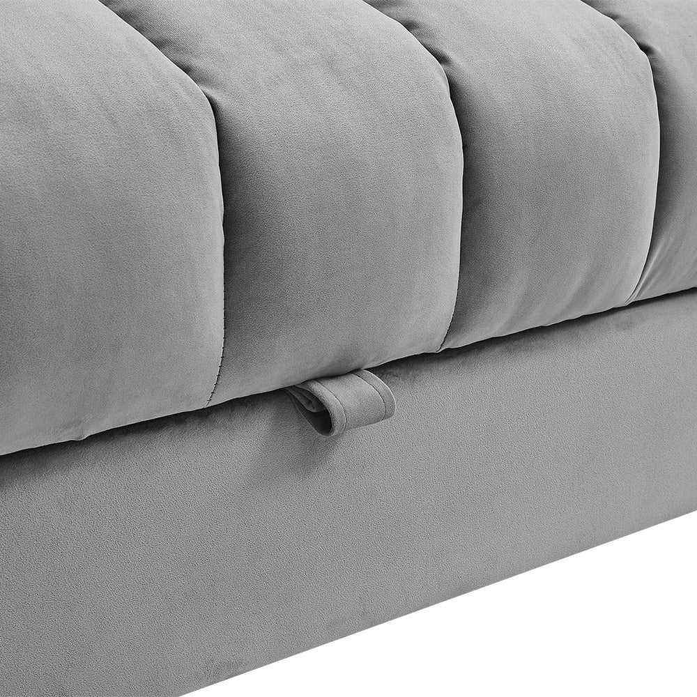 Grey Comfort Sleeper Sofa Bed With 2 Pillows