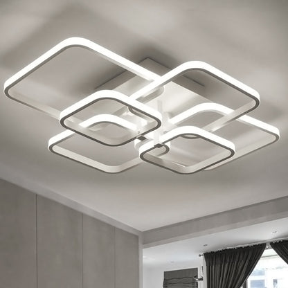 Square LED Ceiling Light Chandelier Lamp Cool White Light, 6 Head