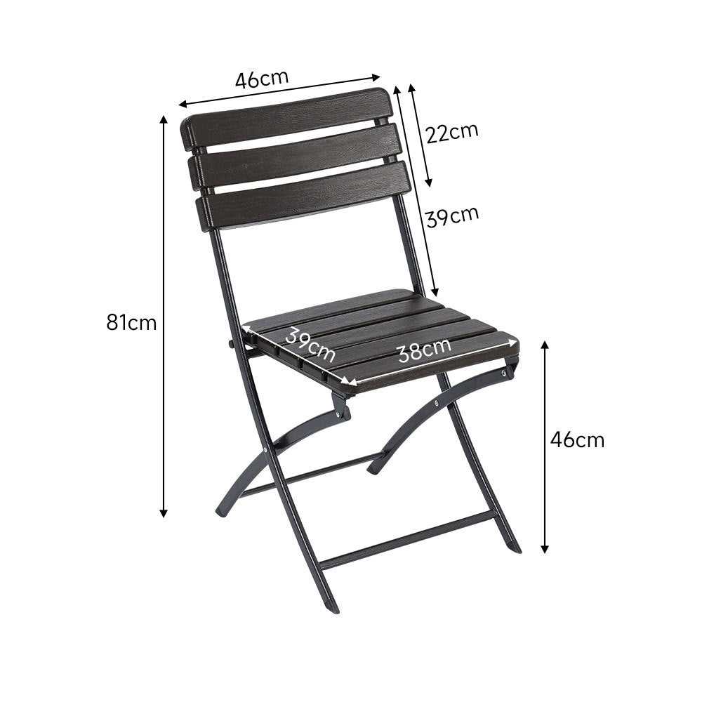 Set of 2 Outdoor Plastic Folding Chairs