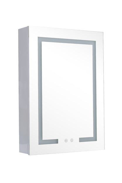 Single Door Fog Free Rectangular LED Bathroom Mirror Cabinet