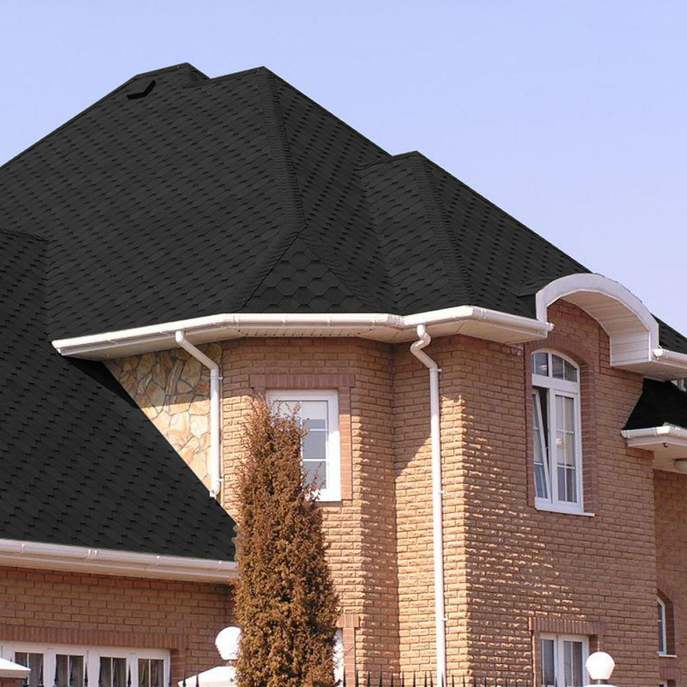 18 Pcs Self Adhesive Mosaic Asphalt Shingles Bitumen Roofing, Black