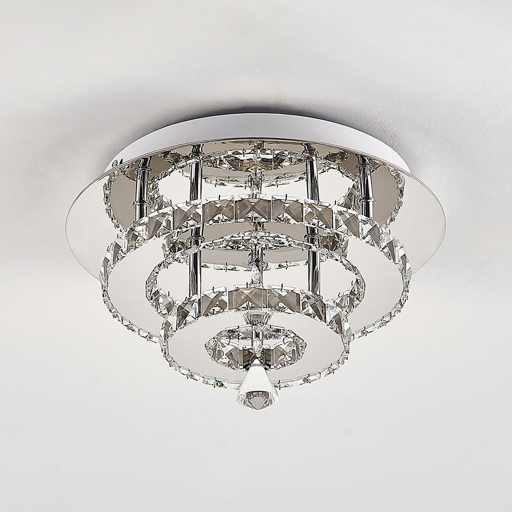 30W LED Ceiling Light Crystal Chandelier Pendant Lamp, Cool White