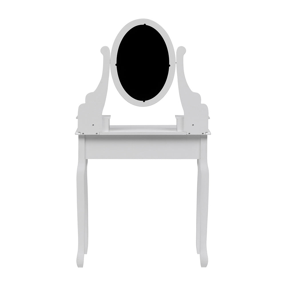 White 75cm Makeup Vanity Desk with Mirror and Stool