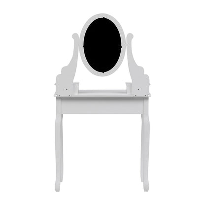 White 75cm Makeup Vanity Desk with Mirror and Stool