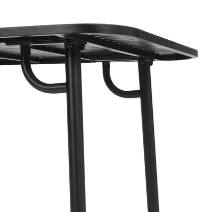 Black Rectangular 120x80cm Outdoor Garden Metal Table