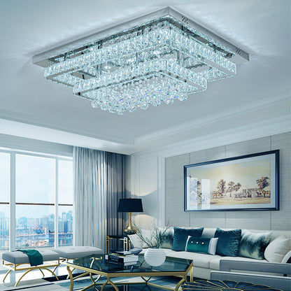 Modern Crystal LED Flush Mount Ceiling Light Fixture 80x60x20CM