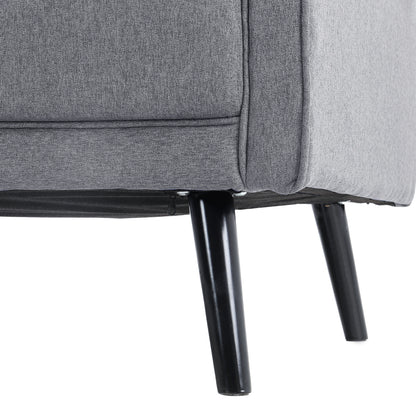 Grey Upholstered Loveseat with Rolled Arms