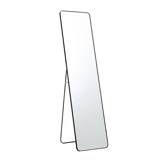 Modern Rectangular Metal Floor Mirror Black