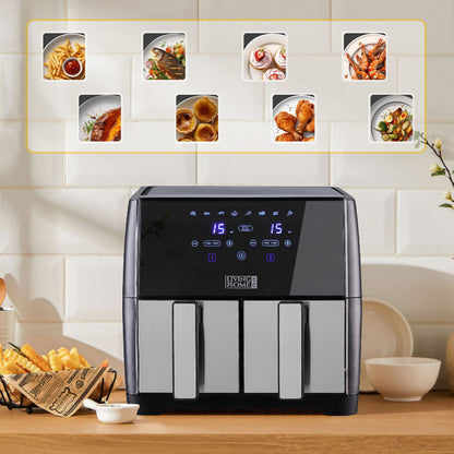 8L Touch Screen Dual Basket Air Fryer Healthy Cooking